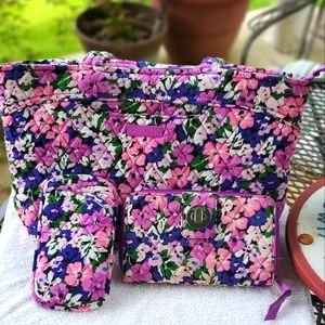 Vera Bradley purse, wallet, glasses case and scarf combo.